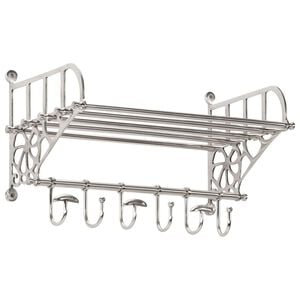 vidaXL Bagasjehylle med kleshengere veggmontert aluminium