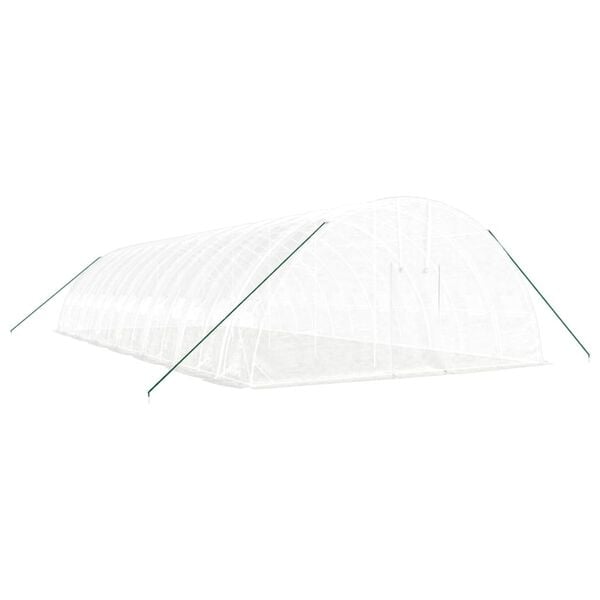 vidaXL Drivhus med st&aring;lramme hvit 84 m&sup2; 14x6x2,85 m