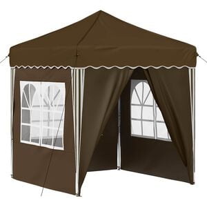 vidaXL Pop-up Festtelt 195 x 195 x 245 cm Gr&aring;brun Oxford Stoff