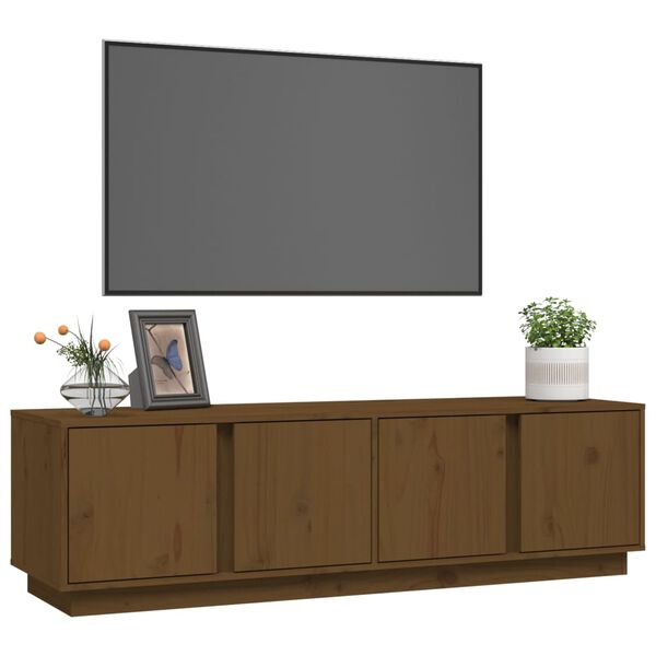 vidaXL TV-benk honningbrun 140x40x40 cm heltre furu