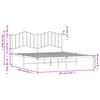 vidaXL Sengeramme i metall med sengegavl hvit 180x200 cm