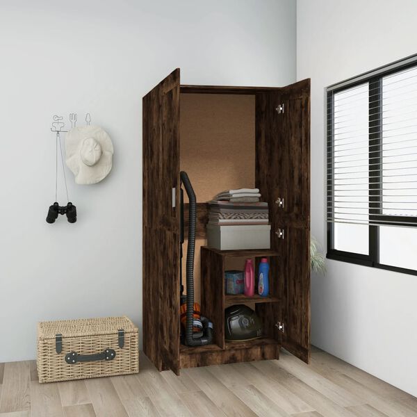 vidaXL Garderobe r&oslash;kt eik 82,5x51,5x180 cm konstruert tre