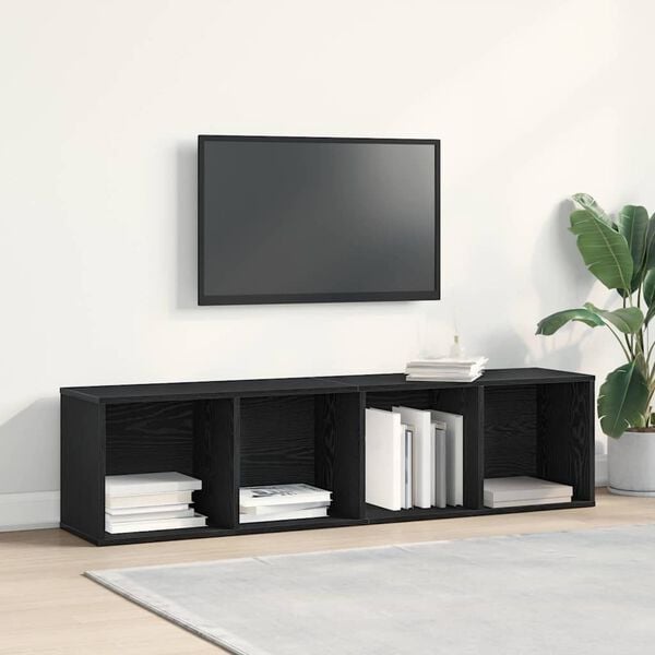 vidaXL Bokhylle svart eik 36x30x143 cm konstruert tre