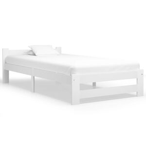 vidaXL Sengeramme hvit heltre furu 90x200 cm