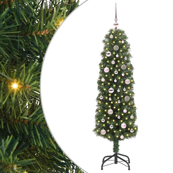 vidaXL Kunstig juletre med 150 LED grønn 150 cm PVC og stål og plast