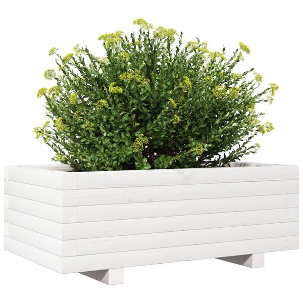 vidaXL Plantekasse hvit 70x40x26,5 cm heltre furu