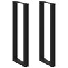 vidaXL Barbordben U-formet 2 stk svart 50x(110-111) cm st&aring;l