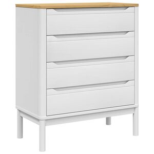 vidaXL Kommode FLORO hvit heltre furu
