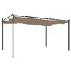 vidaXL Pergola med uttrekkbar tak gr&aring;brun 395x292x230 cm