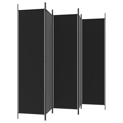 vidaXL Romdeler 5 paneler svart 250x200 cm stoff