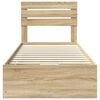 vidaXL Sengestamme med skuff Sonoma eik 90 x 200 cm Ingeni&oslash;rtre