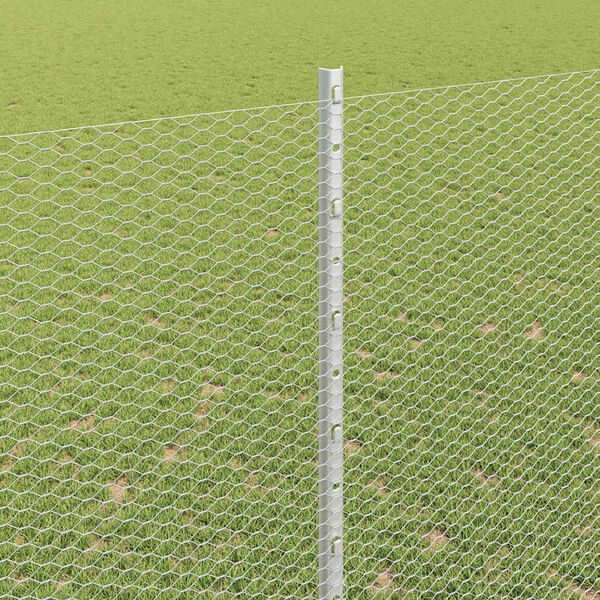 vidaXL Gjerde og Støtte sølv 1,6 x 50 m Stål