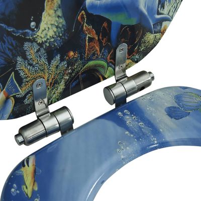 vidaXL Toalettsete med myk lukkefunksjon MDF delfindesign