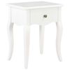 vidaXL Nattbord hvit 40x30x50 cm heltre furu