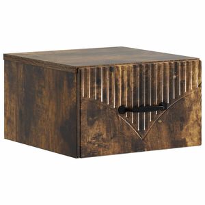 vidaXL Vegghengt Nattbord R&oslash;kt Eik 34,5 x 33 x 20 cm Konstruert tre