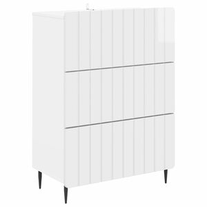 vidaXL Skuffeskap H&oslash;gglans hvit 66 x 34,5 x 92 cm Konstruert tre