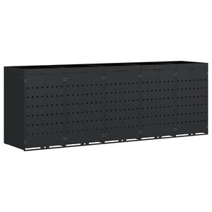 vidaXL Oppbevaring for 5 s&oslash;ppelb&oslash;tter Svart 340 x 77,5 x 121,5 cm