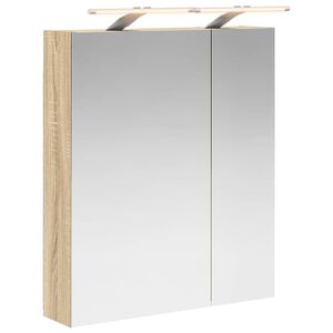 vidaXL Baderomsspeilskap Sonoma eik 60 x 14,5 x 70 cm Konstruert tre