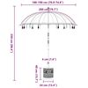 vidaXL Balinesisk Parasol 260 Bl&aring; 180-190 cm Bomull og solid tre