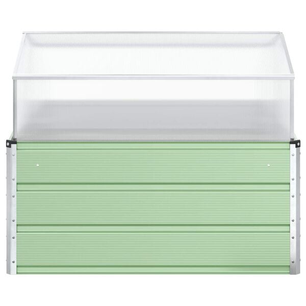 vidaXL Plantekassed Pastellgr&oslash;nn 100 x 100 x 77 cm Galvanisert St&aring;l