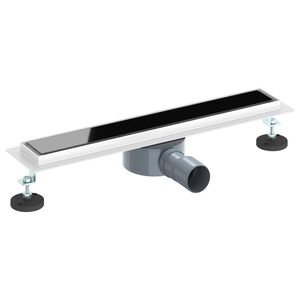 vidaXL Dusjavl&oslash;p Glasslokk med 360&deg; Siphon Svart 50 cm