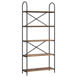 vidaXL Bokhylle 5 niv&aring;er 80 x 30 x 183 cm Konstruert tre Gammelt tre