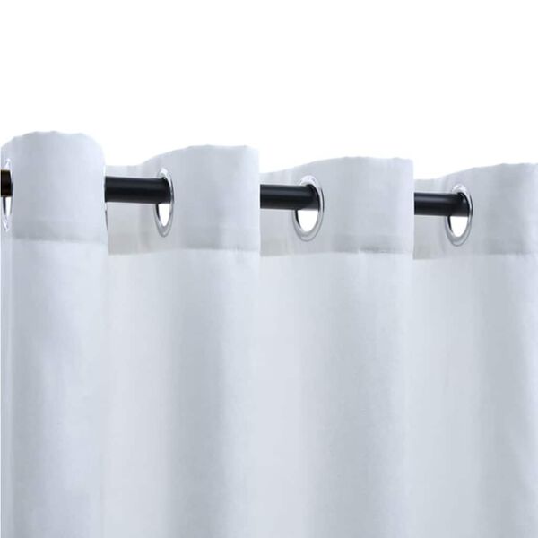 vidaXL Lystette gardiner med metallringer 2 stk offwhite 140x225 cm
