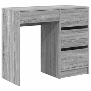 vidaXL Skrivebord Gr&aring; Sonoma Konstruert tre 90 x 37,5 x 75 cm