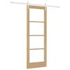 vidaXL Skyved&oslash;r 73,5 x 198,5 cm Massivt furutre og glass Naturlig