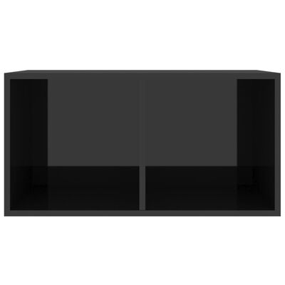 vidaXL Oppbevaringsboks LP høyglans svart 71x34x36 cm konstruert tre