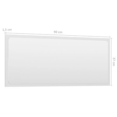 vidaXL Baderomsspeil høyglans hvit 90x1,5x37 cm sponplate