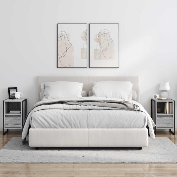 vidaXL Nattbord med skuff Gr&aring; Sonoma 39,5 x 30 x 50 cm Konstruert tre