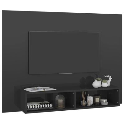 vidaXL Veggmontert TV-benk høyglans grå 120x23,5x90 cm sponplate