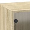 vidaXL Sideskap med glassd&oslash;rer sonoma eik 35x37x100 cm