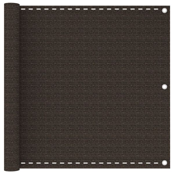 vidaXL Balkongskjerm brun 90x600 cm HDPE