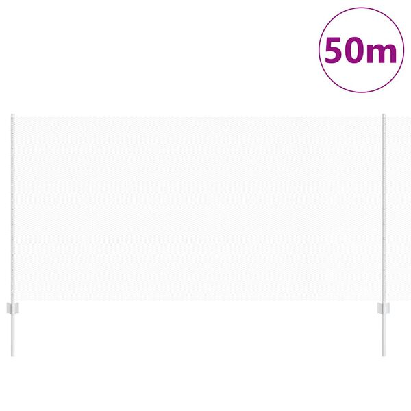 vidaXL Gjerde med stolpe s&oslash;lv 1,2 x 50 m St&aring;l