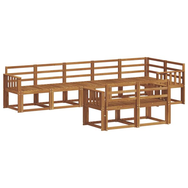 vidaXL Utend&oslash;rs sofa-sett 8 pcs Naturlig Solid akasietre