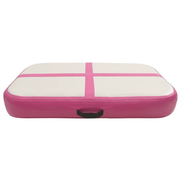 vidaXL Oppbl&aring;sbar gymnastikkmatte med pumpe 60x100x15 cm PVC rosa