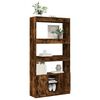 vidaXL Highboard røkt eik 92x33x180 cm konstruert tre