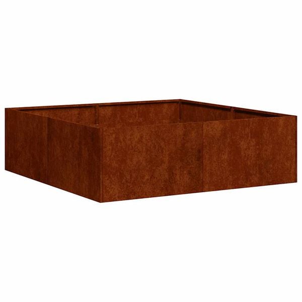 vidaXL Plantekasse rust 100x100x30 cm forvitringsst&aring;l