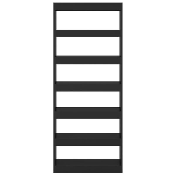 vidaXL Bokhylle/romdeler svart 80x30x198 cm konstruert tre