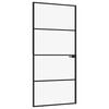vidaXL Innerd&oslash;r svart 93x201,5 cm herdet glass og aluminium slank