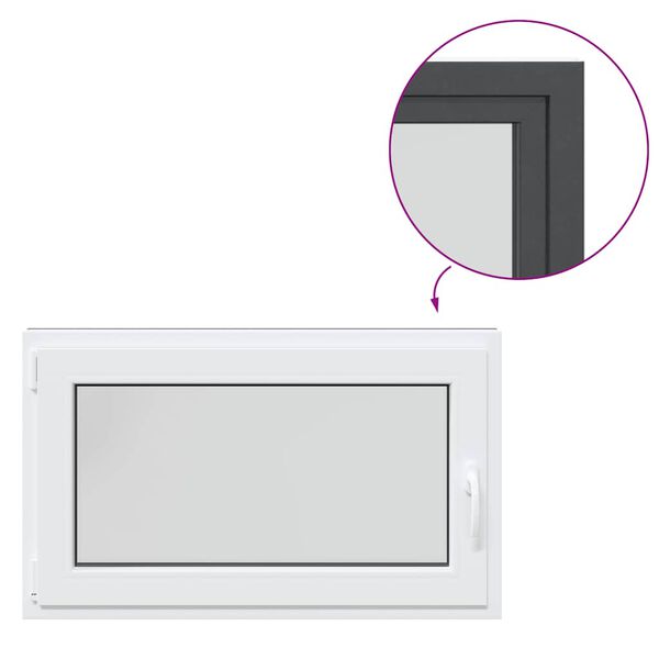 vidaXL Kjellervindu "RISOR" 100x60 cm vipp-og-sving DIN venstre antrasitt