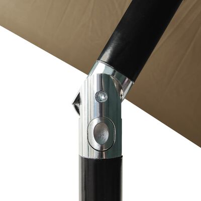 vidaXL Parasoll med aluminiumsstang 3 nivåer 2 m gråbrun