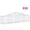 vidaXL Gabionkurver buede 18 stk 200x30x40/60 cm galvanisert jern
