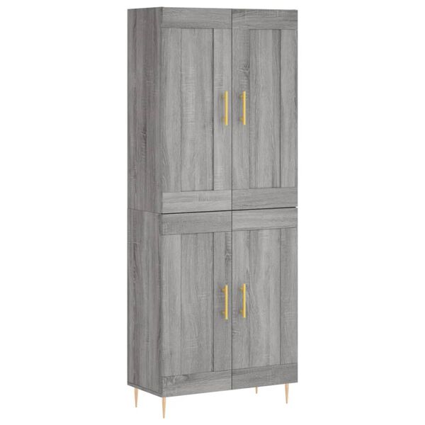 vidaXL Highboard gr&aring; sonoma 69,5x34x180 cm konstruert tre
