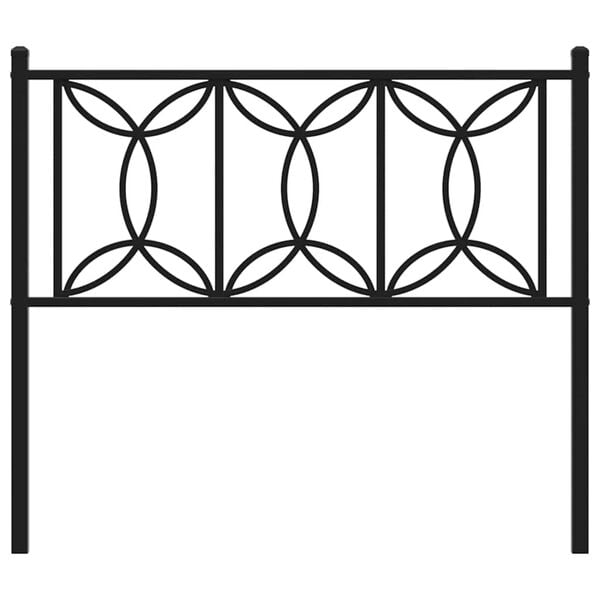 vidaXL Utskiftbar sengegavl i metall svart 100 cm