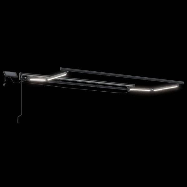 vidaXL Manuell markiseramme med LEDs Antrasitt 3,5 x 2,5 m Aluminium