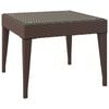 vidaXL Sidebord brun 50x50x38 cm polyrotting og herdet glass
