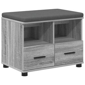 vidaXL Gangbenk Gr&aring; Sonoma 60 x 38 x 46 cm Konstruert treverk og stoff